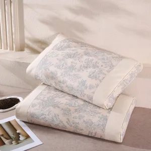 Cotton linen buckwheat pillow with neck support and sleep aid core for home bedroom use.