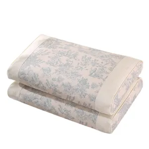 Cotton linen buckwheat pillow, supportive neck roll pillow core for sleep home use, set of two.