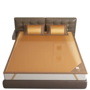 Ice silk cooling mat double-sided foldable summer bed sheet with pillowcases for home