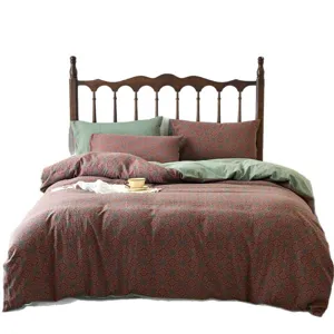 Nouvelle parure de lit 4 pièces en jacquard pur coton double fil housse de couette florale