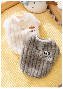 Schattige winter huisdier warme fleece kleding met riemring voor honden en katten.