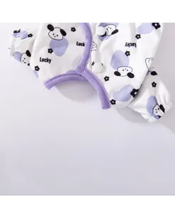 Linda ropa para mascotas de cuatro patas mono de perro transpirable con estampado adorable.