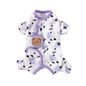 Lindo mameluco de cuatro patas para perros y gatos, ropa transpirable con lindo osito.