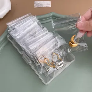 Sacs de Rangement de Bijoux Ziplock en PVC Transparent Épaissis Clairs Anti-Oxydation Petits Sachets de Scellage pour Boucles d'Oreilles