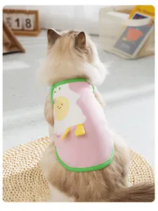 Carino gilet estivo per gatto cane rosa stampa cartone animato camisola vestiti traspiranti