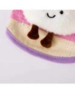 Joli vêtement d'été en résille pour chien avec rayures arc-en-ciel et nuage plush 3D.