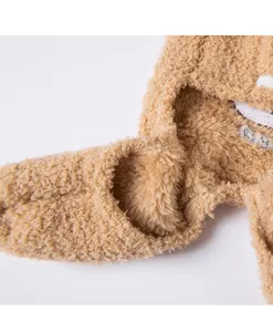 Thickened fleece pet clothes for cats and dogs, cute brown bear design warm winter pet apparel.