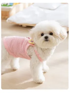 Suesse rosa gepunktete Haustierkleidung fuer kleine Hunde Katzen, Fruehling Sommer Welpe Weste.