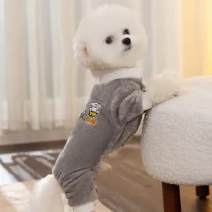 Süße Winter Warme Haustier Hund Fleece Vierbeiniger Jumpsuit mit Cartoon Bär Design Hauptbild