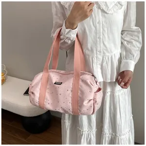Sac de voyage rose motif étoiles grande capacité sac bandoulière fourre-tout casual