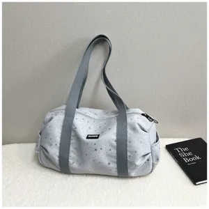 Sac de voyage fourre-tout femme motif étoile gris sac de sport fitness bandoulière quotidien