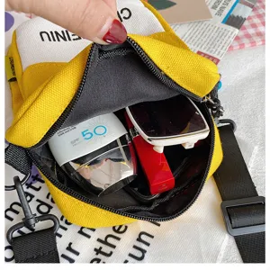 Graziosa piccola borsa tracolla in tela donna, borsa spalla alla moda per studenti grande capacità.