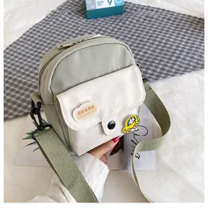 Japanese style canvas crossbody bag small shoulder mobile phone bag cute daily casual bag for girls
