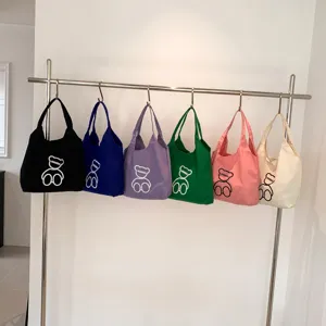 Canvas tote bag for women aesthetic cute large capacity shoulder handbag casual cloth bag daily use