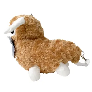 Cute Cartoon Plush Alpaca Crossbody Bag Sweet Girl Bowknot Shoulder Bag Soft Toy Handbag