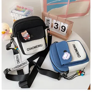 Graziosa borsa a tracolla in tela da donna, borsa a spalla coreana alla moda per studenti.