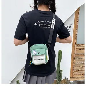 Borsa a tracolla in tela dettaglio, piccola borsa a spalla casual per donna e ragazze.