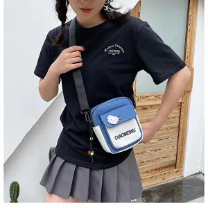 Borsa a tracolla in tela da donna, stile coreano, piccola borsa carina per le studentesse.