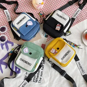 Borsa a tracolla in tela da donna, borsa a spalla piccola carina, borsa messenger colorata casual.