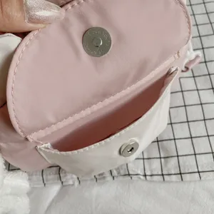 Χαριτωμένη ροζ λευκή τσάντα ταχυδρόμου patchwork casual crossbody για φοιτητές καθημερινά
