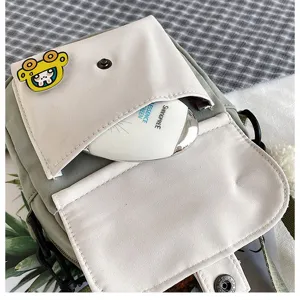 Canvas crossbody bag cute student shoulder bag casual Harajuku messenger bag for girls
