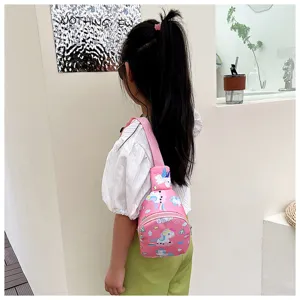 Bambini carino stampa cartone animato borsa a tracolla rosa bambini borsa petto moda.
