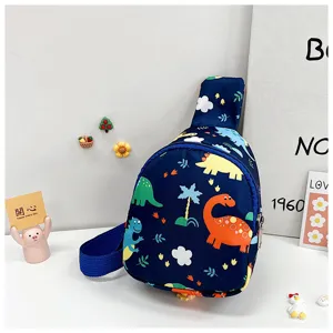Borsa torace dinosauro bambini stampa cartone animato borsa a tracolla casual dettaglio.