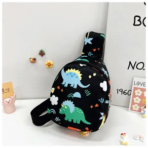 Borsa a tracolla per bambini con dinosauri, borsa petto stampata con simpatici cartoni animati