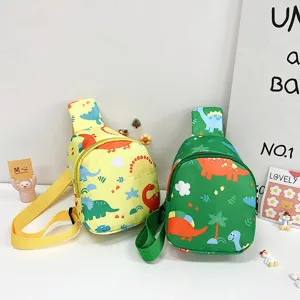 Borsa a tracolla con dinosauro per bambini, simpatico zaino da petto carino e alla moda.