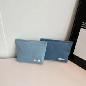 Denim cosmetische tas grote capaciteit draagbare opslag etui reis make-up wash organizer.