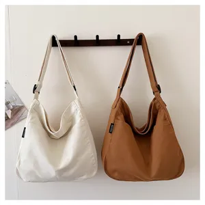 Casual large capacity canvas hobo shoulder bag stylish tote purse for women daily use