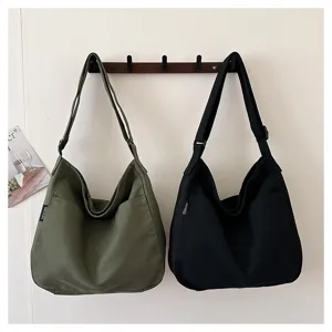 Canvas shoulder bag large capacity casual tote bag crossbody bag for women daily school use