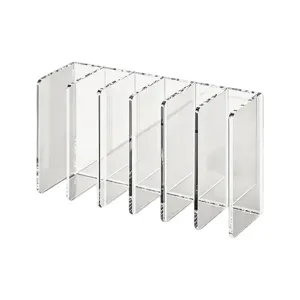Clear acrylic vertical cosmetic organizer for desktop storage and palette display