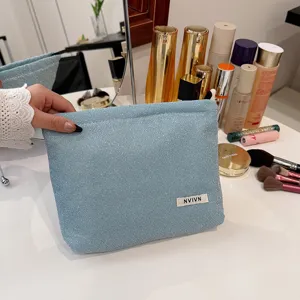 Glitterende cosmetische tas voor dames, draagbare make-up etui en handige lippenstift zak.