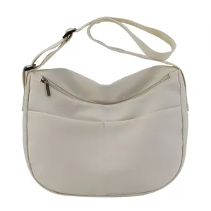 Sac Bandouliere Croissant Loisir Femme Couleur Unie Souple Sac d Epaule Quotidien