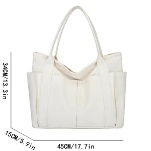 Canvas tote bag for women large capacity casual shoulder bag daily commuting handbag