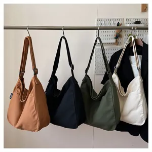 Casual canvas shoulder bag for women, large capacity daily tote bag and trendy crossbody.