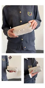 Retro corduroy etui en schattige studenten schrijfwaren opbergtas voor dagelijks.