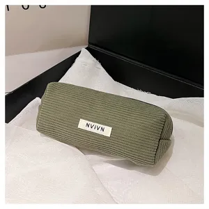 Retro corduroy effen etui grote capaciteit briefpapier opbergtas student detailweergave