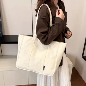 Japanese style large capacity canvas tote bag casual shoulder handbag for women daily use