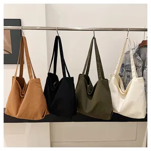 Canvas tote bags shoulder bags casual shopping bags multi-color set for women daily use.