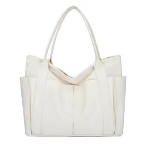 Large capacity canvas tote bag for women, casual shoulder bag and handbag for daily use.