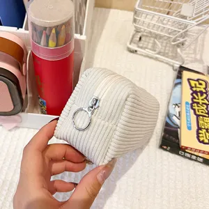 Retro corduroy effen kleur etui grote capaciteit studenten kantoorartikelen opbergtas