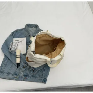 Minimalist corduroy tote bag large capacity casual shoulder bag for women daily commute.