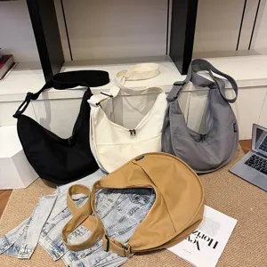 Sac bandoulière hobo en toile décontracté grande capacité pour usage quotidien des femmes