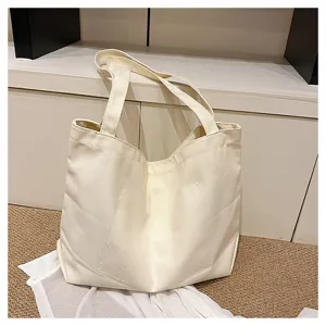 Classic canvas tote bag casual shoulder bag large capacity daily shopping bag for women