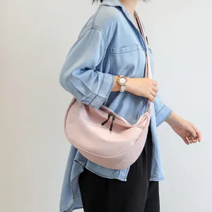 Sac à bandoulière décontracté en toile rose pour femmes, sac fourre-tout élégant usage