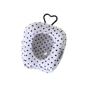 Polka dot plush mini doll bag clear window heart clip cute storage pouch for daily use