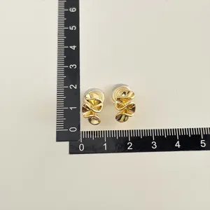 Detailansicht vergoldeter Spiral-Clip-Ohrringe mit bequemen Moskitospulen-Puffern.