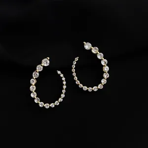 Gold plated crystal ear cuffs non piercing chic elegant minimalist earrings for women daily wear